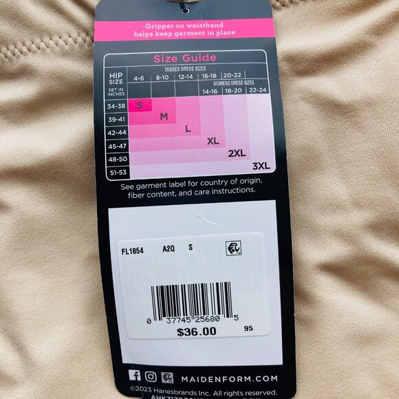 NWT Maidenform Firm Control High Waist Shaping Brief Small S Latte Lift 1854 - Picture 4 of 6